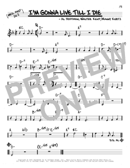 page one of I'm Gonna Live Till I Die (Real Book – Melody & Chords)