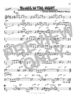 page one of Blues In The Night (Real Book – Melody & Chords)