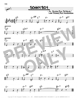 page one of Sonny Boy (Real Book – Melody & Chords)