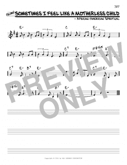 page one of Sometimes I Feel Like A Motherless Child (Real Book – Melody & Chords)