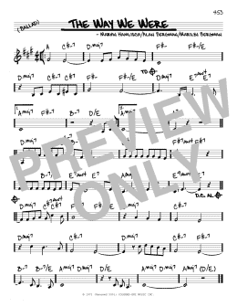 page one of The Way We Were (Real Book – Melody & Chords)