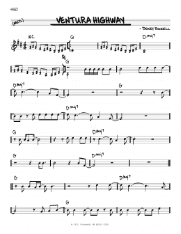 page one of Ventura Highway (Real Book – Melody & Chords)