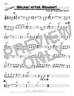 page one of Walkin' After Midnight (Real Book – Melody & Chords)