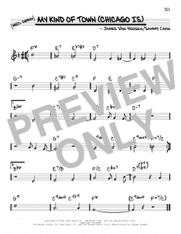 page one of My Kind Of Town (Chicago Is) (Real Book – Melody & Chords)