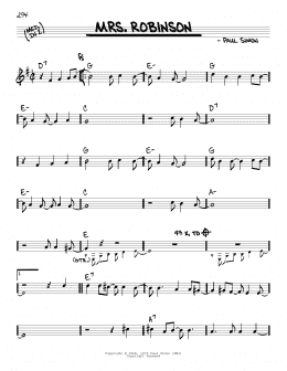 page one of Mrs. Robinson (Real Book – Melody & Chords)