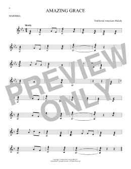 page one of Amazing Grace (Marimba Solo)