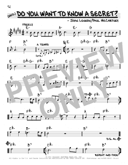 page one of Do You Want To Know A Secret? (Real Book – Melody & Chords)