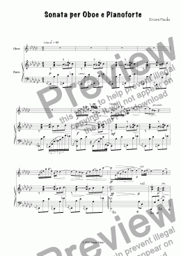 page one of Sonata per Oboe e Pianoforte