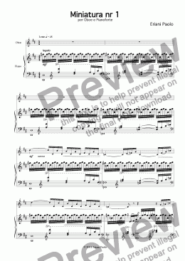 page one of Miniatura per Oboe e PF