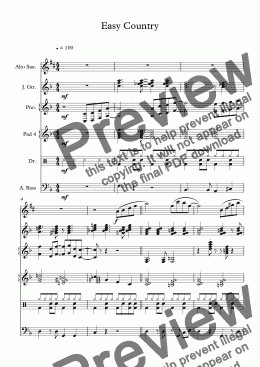 page one of Easy Country - Alto Sax Solo