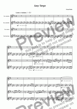 page one of Saxy Tango