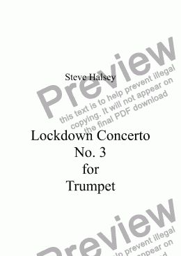 page one of Lockdown Concerto  No. 3 for  Trumpet  Movement 1.