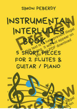 page one of Instrumental Interludes Book 1 for 2 flutes and guitar / piano
