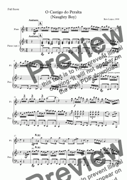 page one of Naughty Boy flute and piano 