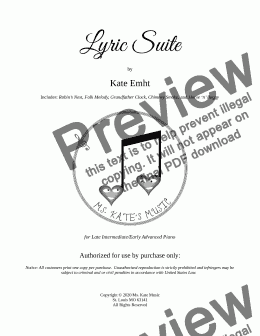 page one of Lyric Suite