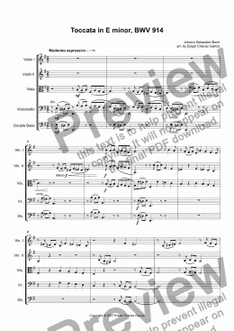 page one of Toccata in E minor, BWV 914