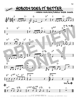 page one of Nobody Does It Better (Real Book – Melody & Chords)
