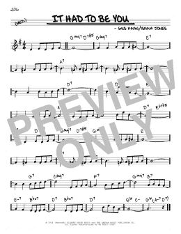 page one of It Had To Be You (Real Book – Melody & Chords)