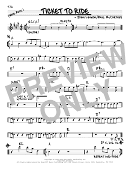page one of Ticket To Ride (Real Book – Melody & Chords)
