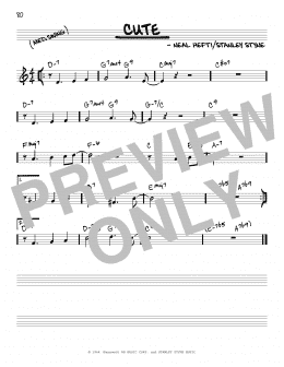 page one of Cute (Real Book – Melody & Chords)