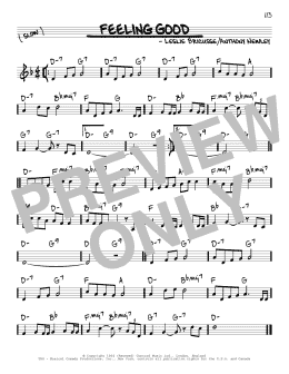page one of Feeling Good (Real Book – Melody & Chords)