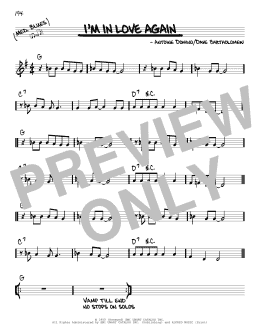 page one of I'm In Love Again (Real Book – Melody & Chords)