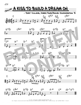 page one of A Kiss To Build A Dream On (Real Book – Melody & Chords)
