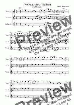 page one of Trio Nr.13 f.Streicher(3 Violinen)