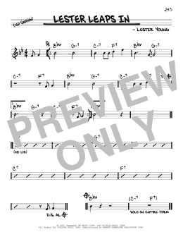 page one of Lester Leaps In (Real Book – Melody & Chords)