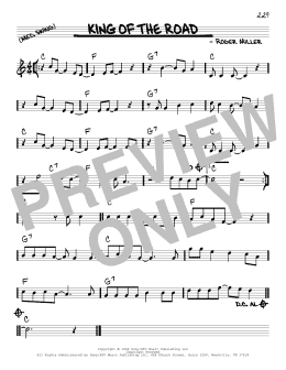 page one of King Of The Road (Real Book – Melody & Chords)