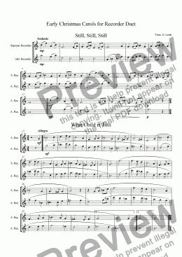 page one of Recorder Christmast Duets (Soprano, Alto)
