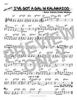 page one of I've Got A Gal In Kalamazoo (Real Book – Melody & Chords)