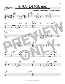 page one of K-ra-zy For You (Real Book – Melody & Chords)
