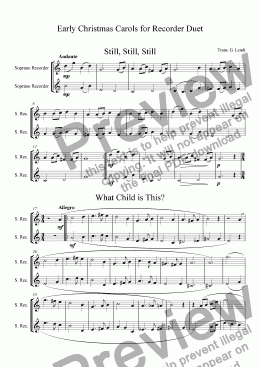 page one of Recorder Christmast Duets (Two Soprano Recorders)