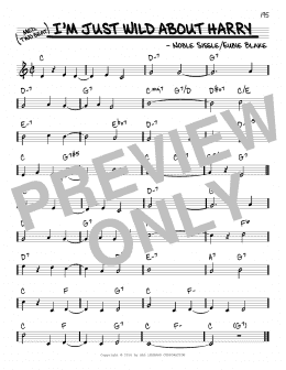 page one of I'm Just Wild About Harry (Real Book – Melody & Chords)