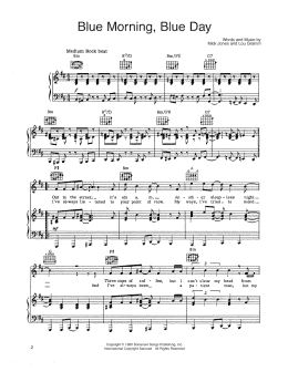 page one of Blue Morning, Blue Day (Piano, Vocal & Guitar Chords (Right-Hand Melody))