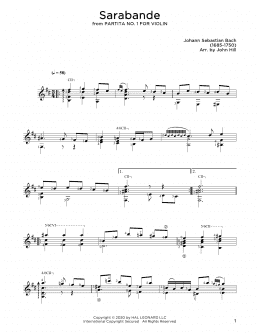 page one of Sarabande (Solo Guitar Tab)