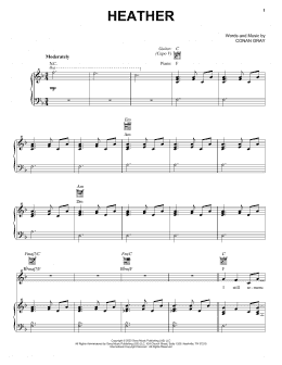 page one of Heather (Piano, Vocal & Guitar Chords (Right-Hand Melody))