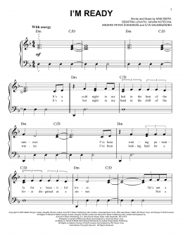 page one of I'm Ready (Easy Piano)