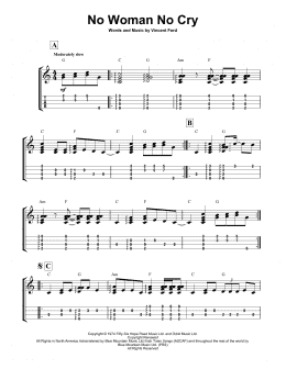 page one of No Woman No Cry (Easy Ukulele Tab)