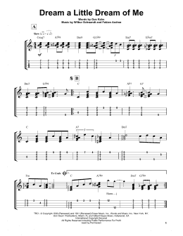 page one of Dream A Little Dream Of Me (Easy Ukulele Tab)