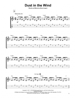 page one of Dust In The Wind (Easy Ukulele Tab)