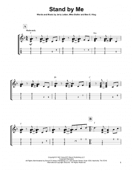 page one of Stand By Me (Easy Ukulele Tab)