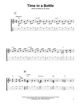 page one of Time In A Bottle (Easy Ukulele Tab)