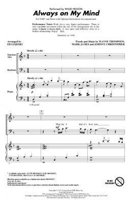 page one of Always On My Mind (arr. Ed Lojeski) (SAB Choir)