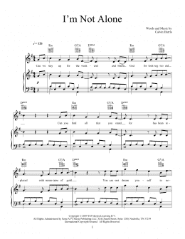 page one of I'm Not Alone (Piano, Vocal & Guitar Chords (Right-Hand Melody))