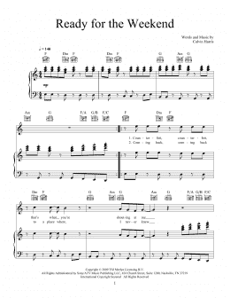 page one of Ready For The Weekend (Piano, Vocal & Guitar Chords (Right-Hand Melody))