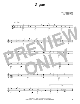 page one of Gigue (Solo Guitar Tab)