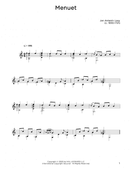 page one of Menuet (Solo Guitar Tab)