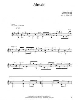 page one of Almain (Solo Guitar Tab)